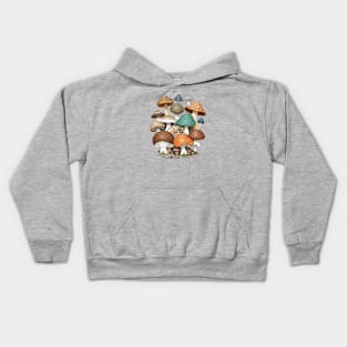 Earthy Mushrooms And Rocks Kids Hoodie